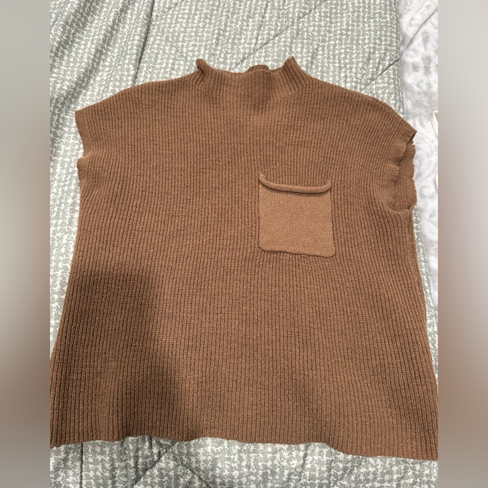SHEIN Brown Knit Sleeveless Top